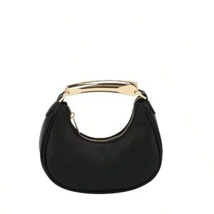 Chic Black Mini Bag with Gold Handle